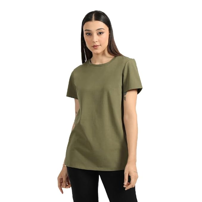 Solid Oversized Fit T-Shirt for Women