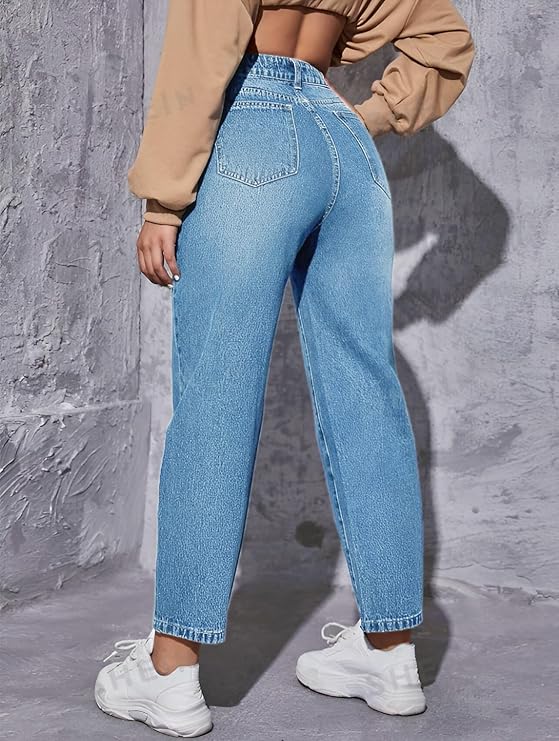 Ben Martin Women  Tapered Fit High Rise Jeans || Mom_Fit Jean || High Waist Stretchable Jean || Carrot-Fit Jins || Casual Denim Jeans|| Narrow Bottom Jean